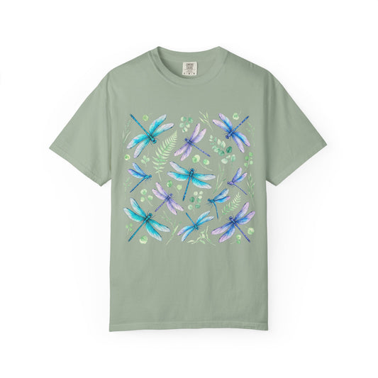 Watercolor Dragonfly Pattern T-Shirt