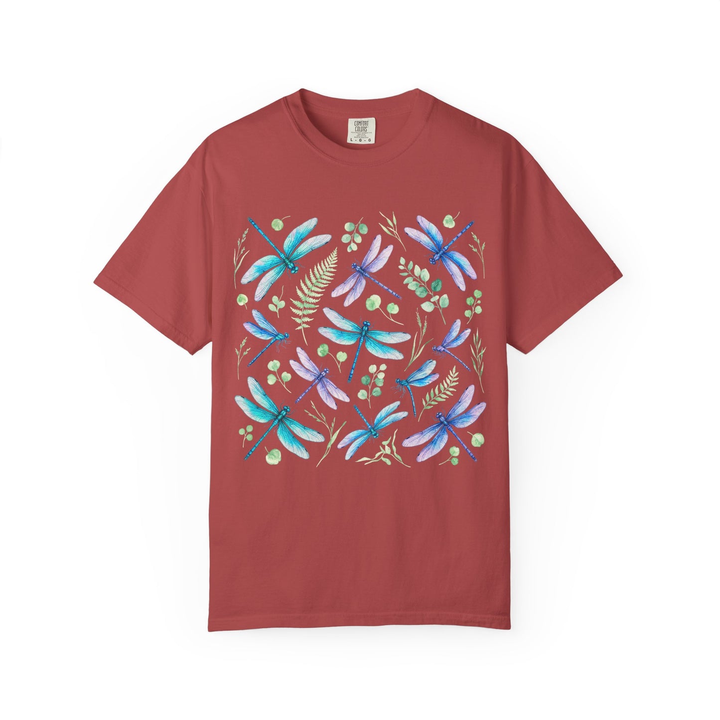 Watercolor Dragonfly Pattern T-Shirt