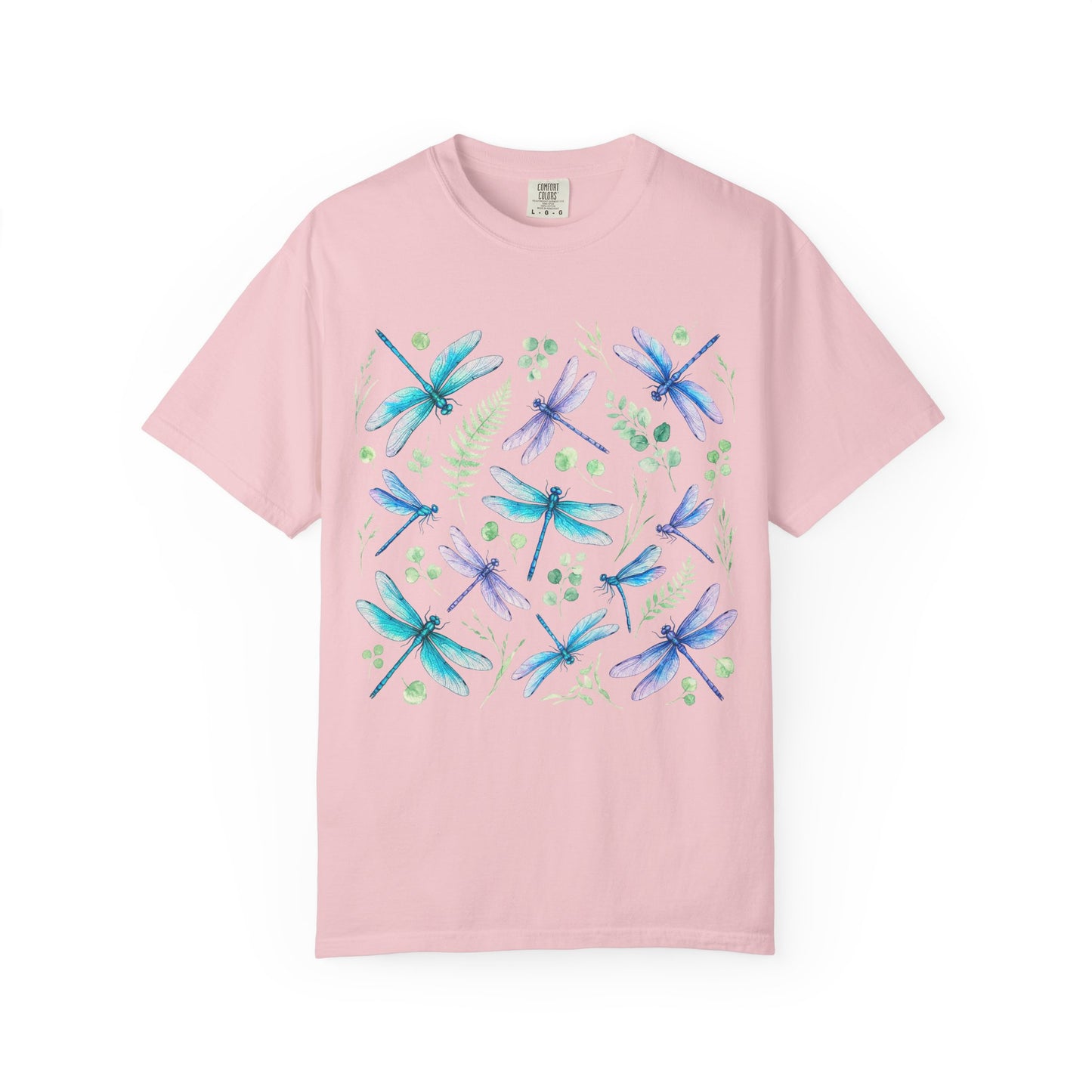 Watercolor Dragonfly Pattern T-Shirt