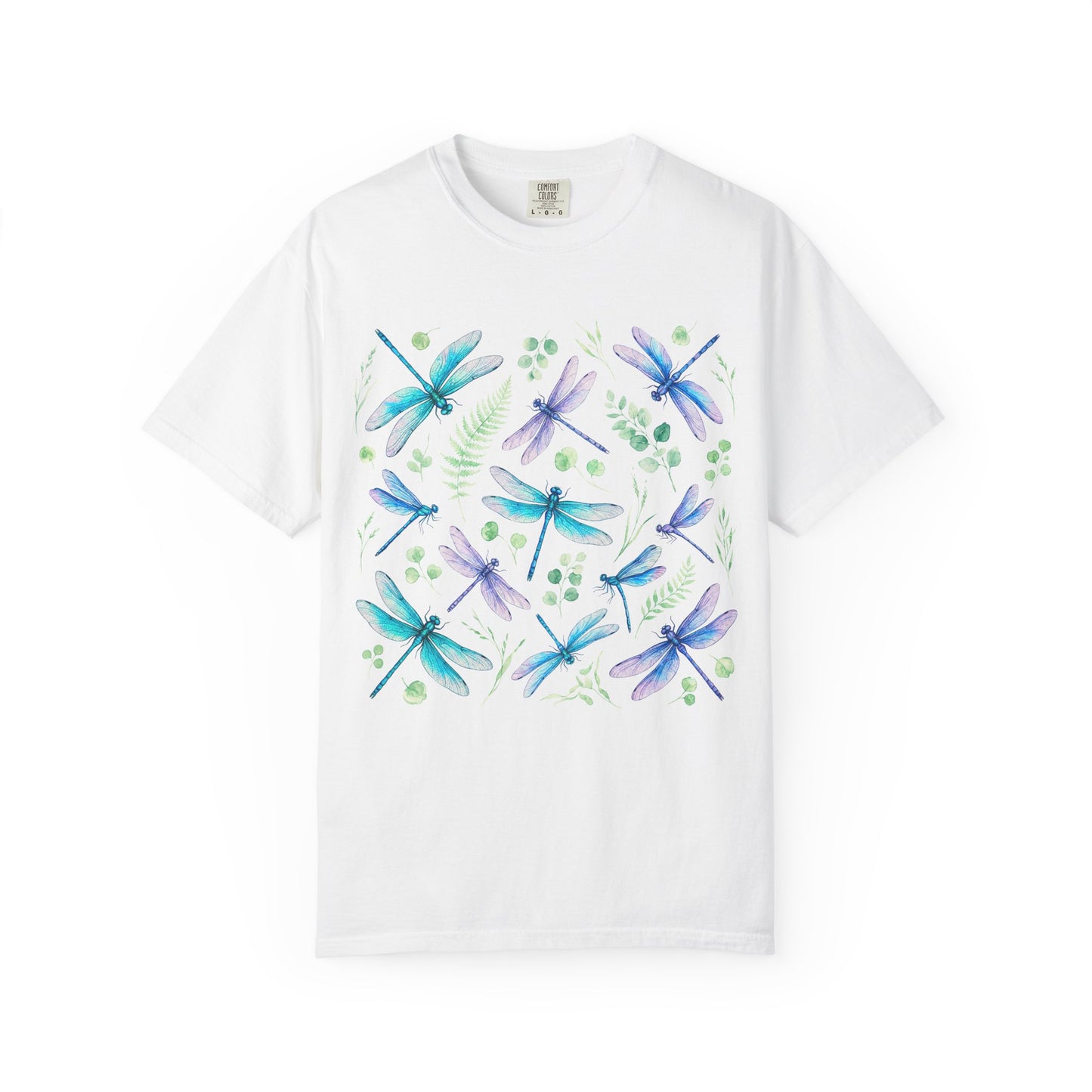Watercolor Dragonfly Pattern T-Shirt
