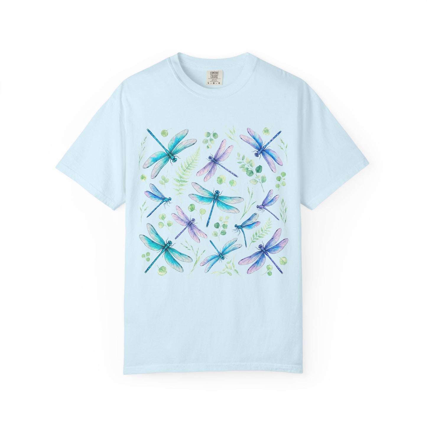 Watercolor Dragonfly Pattern T-Shirt