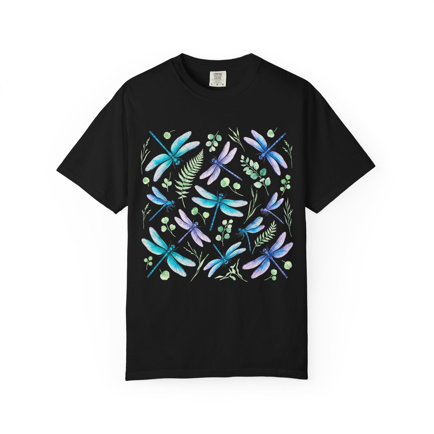 Watercolor Dragonfly Pattern T-Shirt