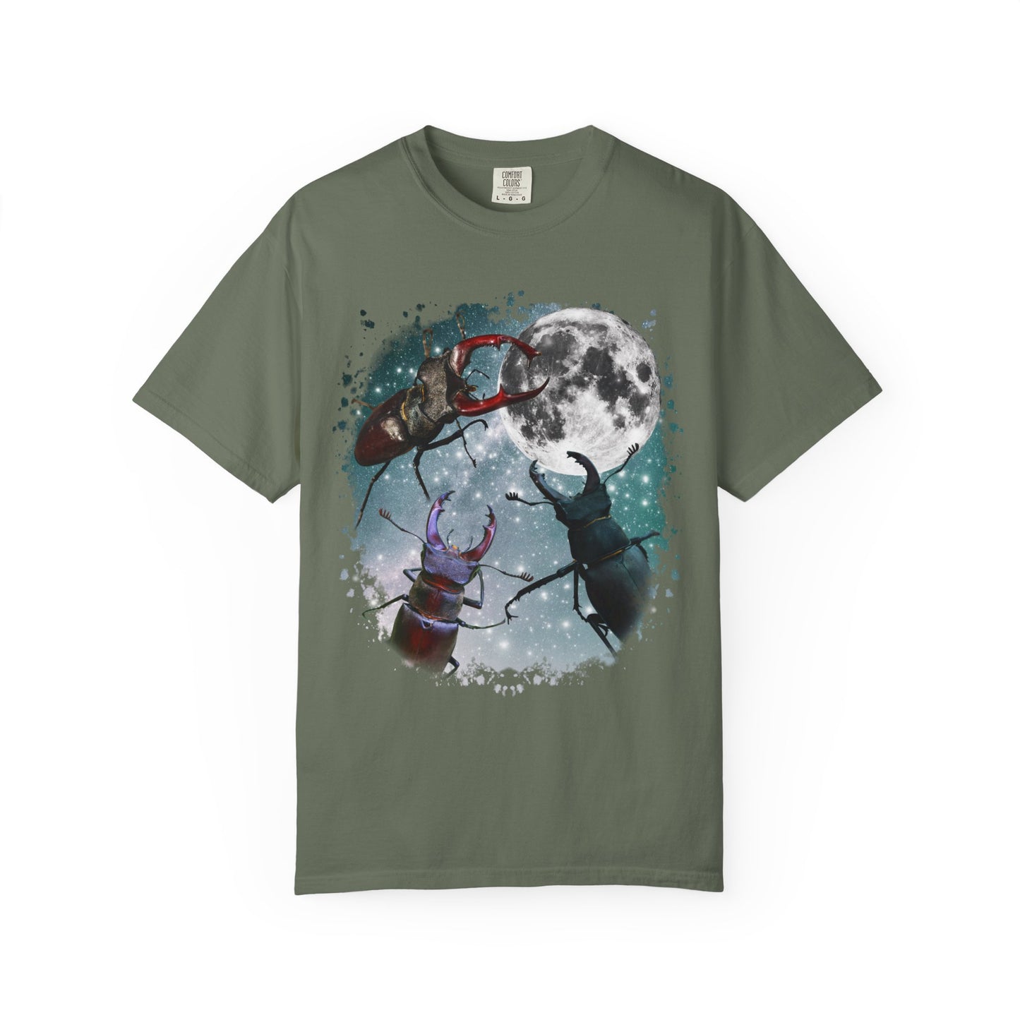 Three Stag Beetle Moon T-Shirt