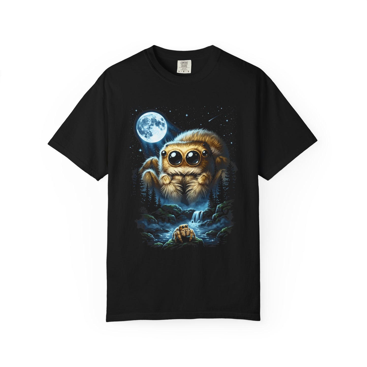 Jumping Spider Moonlit Night T-Shirt