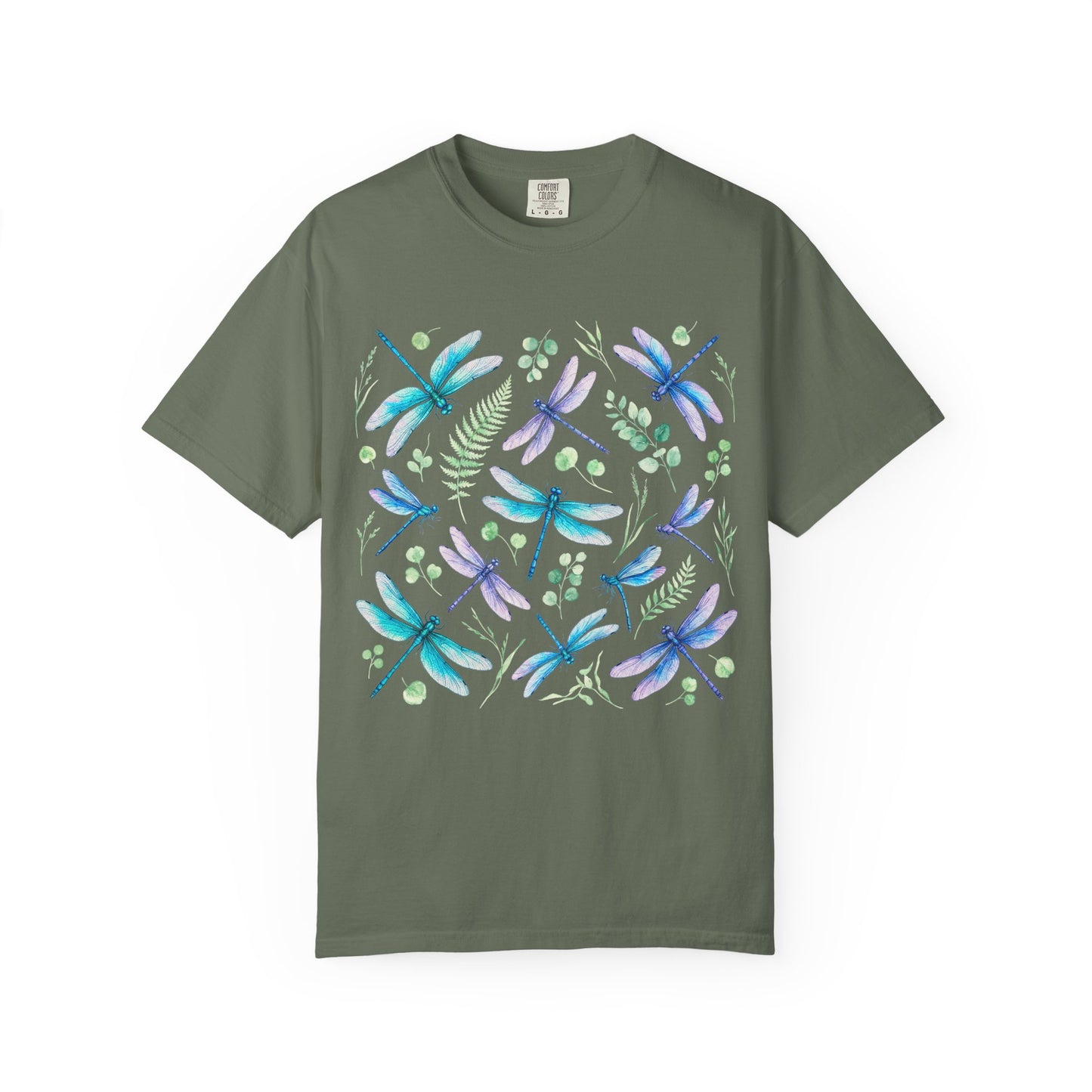 Watercolor Dragonfly Pattern T-Shirt